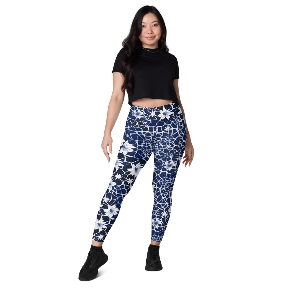 Midnight Wildflower on Leggings with Pockets — Front