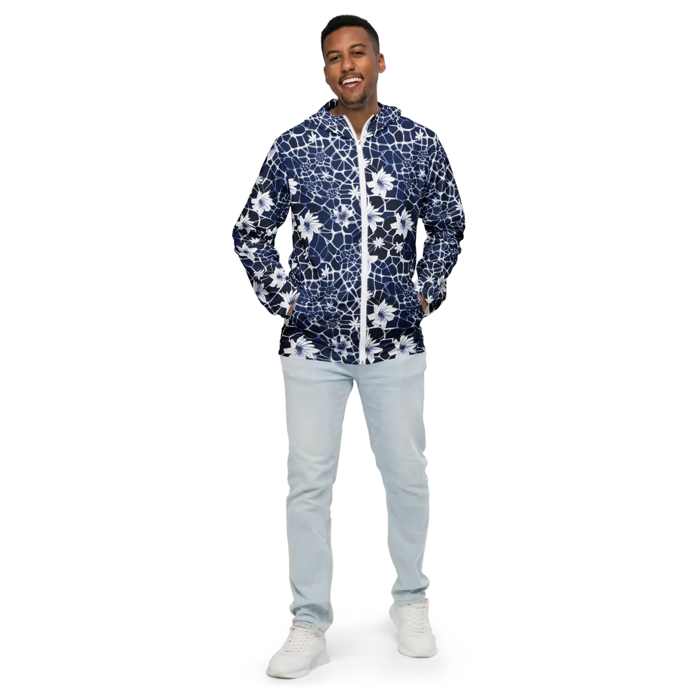 Midnight Wildflower on Men's Windbreaker — Front