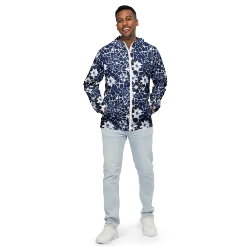 Midnight Wildflower on a Men's Windbreaker