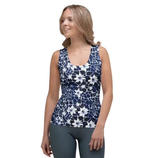 Midnight Wildflower on a Women's Tank Top