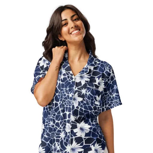 Midnight Wildflower on a Women's Short Sleeve Pajama Top