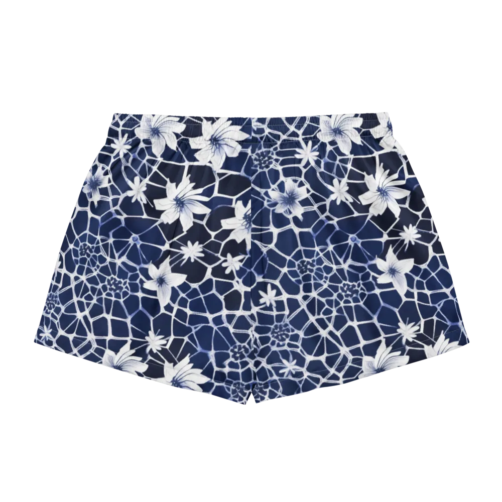 Midnight Wildflower on Women's Pajama Shorts — Back