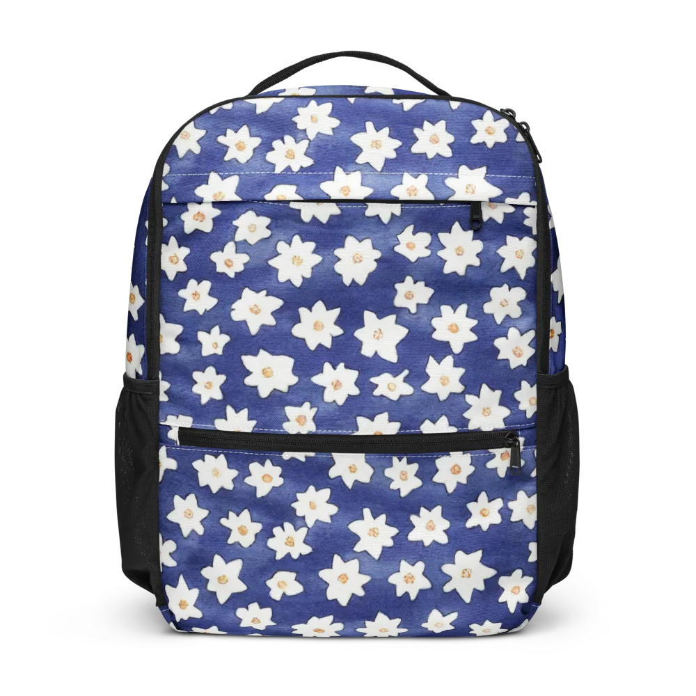 Indigo Blossom Drift on Utility Backpack — Front