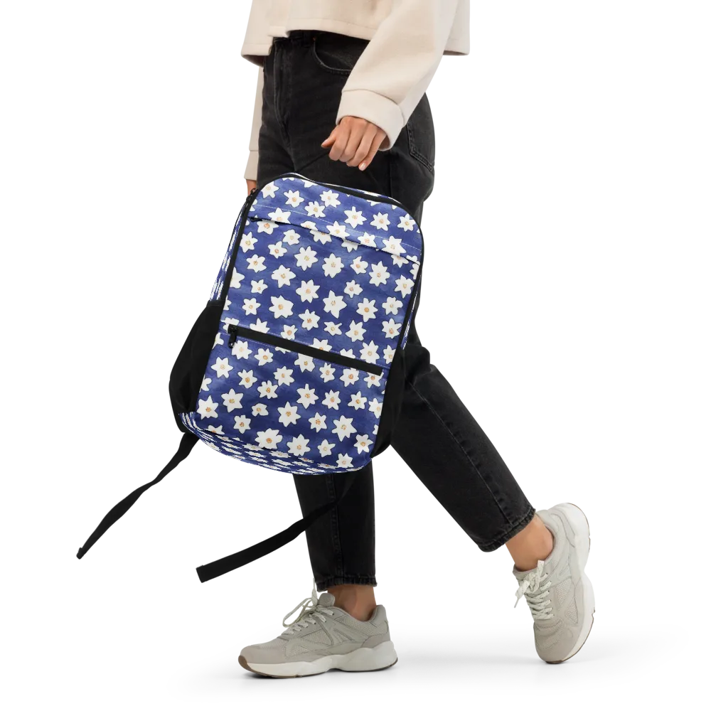 Indigo Blossom Drift on Utility Backpack — Front