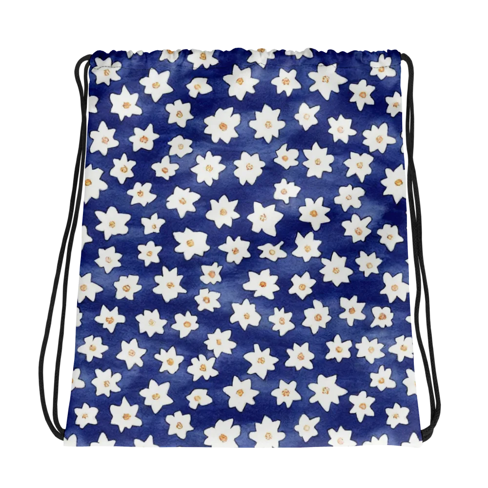 Indigo Blossom Drift on Drawstring Bag — Photo