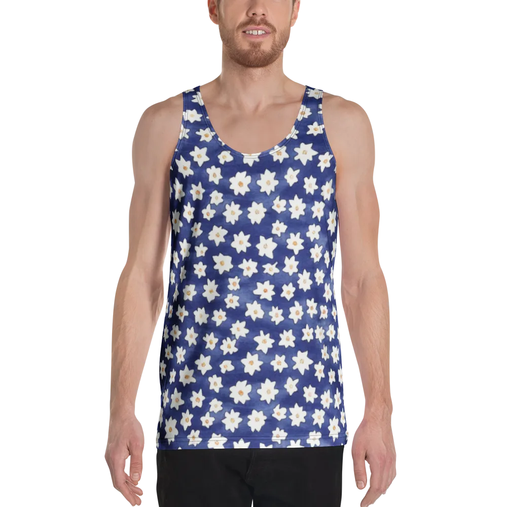 Indigo Blossom Drift on Men's Tank Top — Front