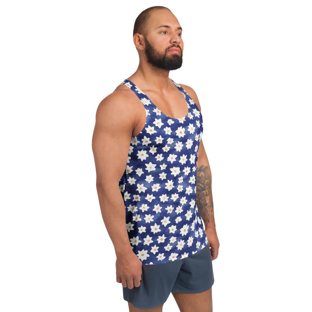 Indigo Blossom Drift on Men's Tank Top — Right Front