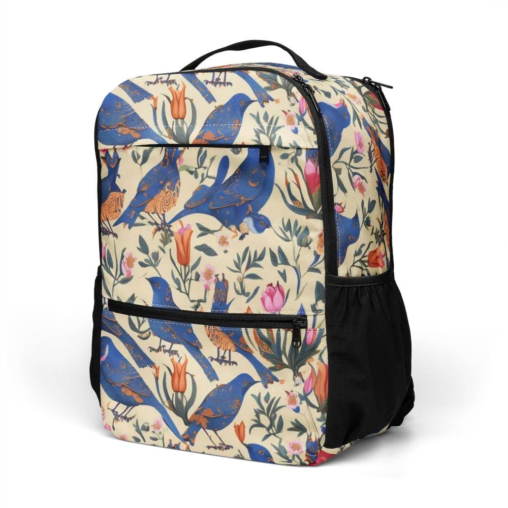 Cobalt Songbirds on Utility Backpack — Left Front