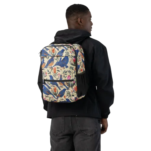 Cobalt Songbirds on a Utility Backpack