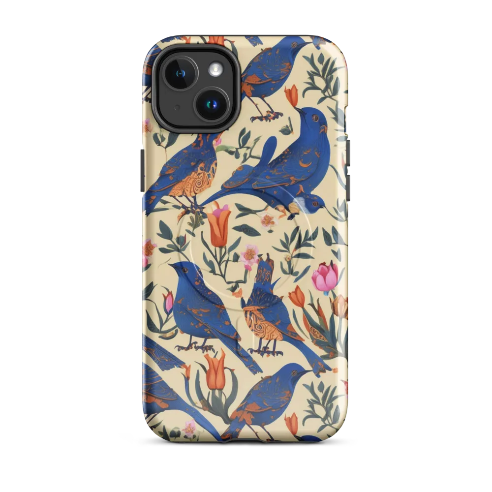 Cobalt Songbirds on MagSafe Tough Case for iPhone® — Front