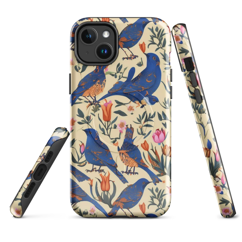 Cobalt Songbirds on MagSafe Tough Case for iPhone® — Front