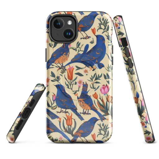 Cobalt Songbirds on a MagSafe Tough Case for iPhone®