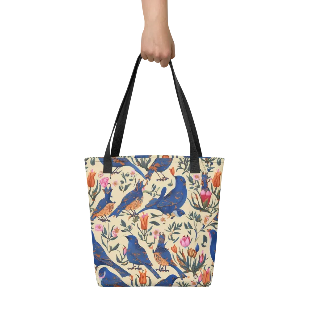 Cobalt Songbirds on Tote Bag — Front