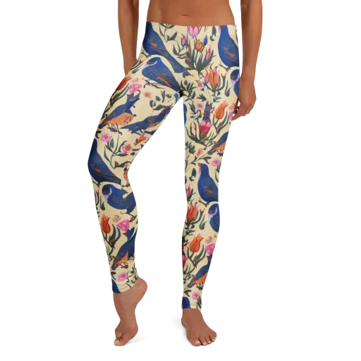 Cobalt Songbirds on a Leggings