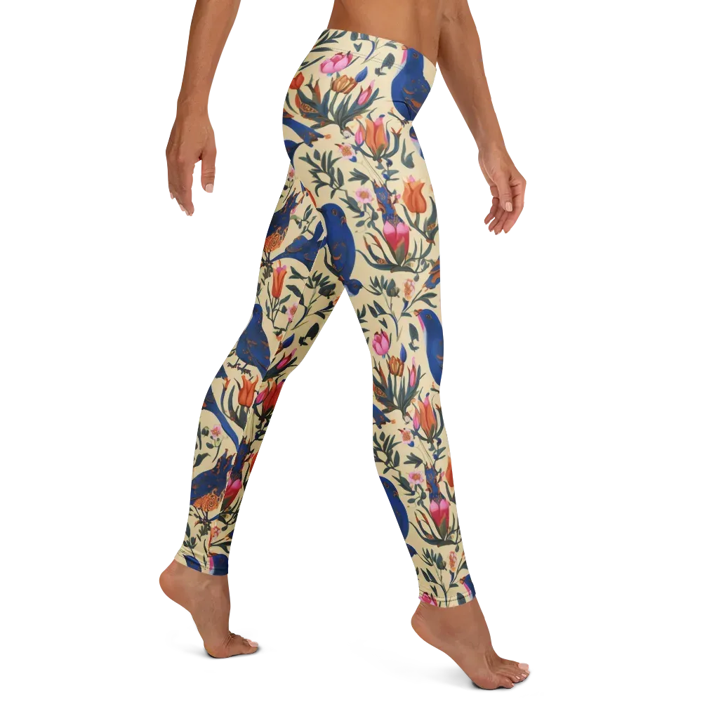 Cobalt Songbirds on Leggings — Right