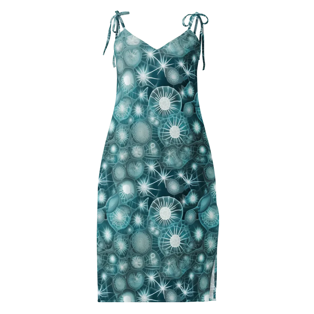 Aqua Lattice on Slip Dress — Front