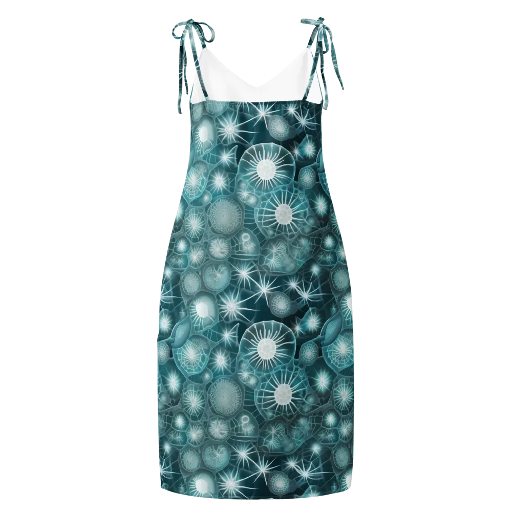 Aqua Lattice on Slip Dress — Back