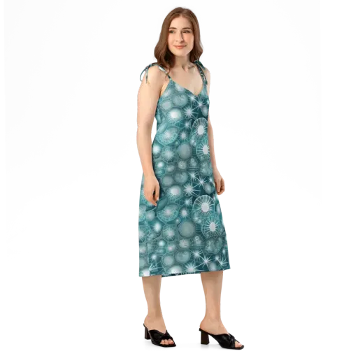 Aqua Lattice on a Slip Dress