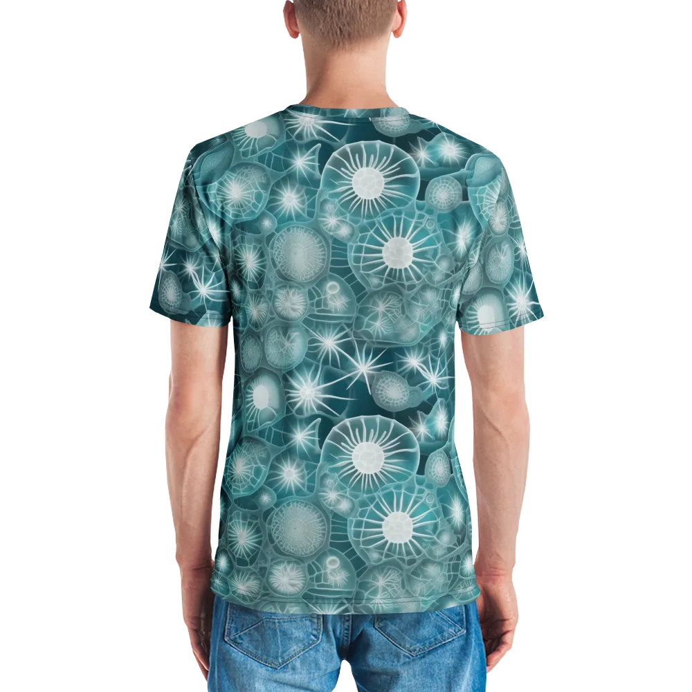 Aqua Lattice on Men's Crew Neck T-Shirt — Back