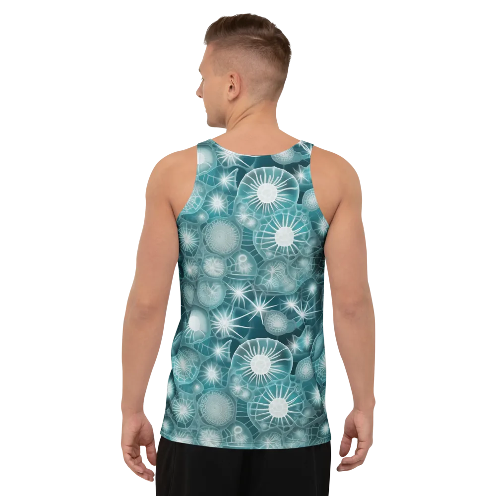 Aqua Lattice on Men's Tank Top — Back