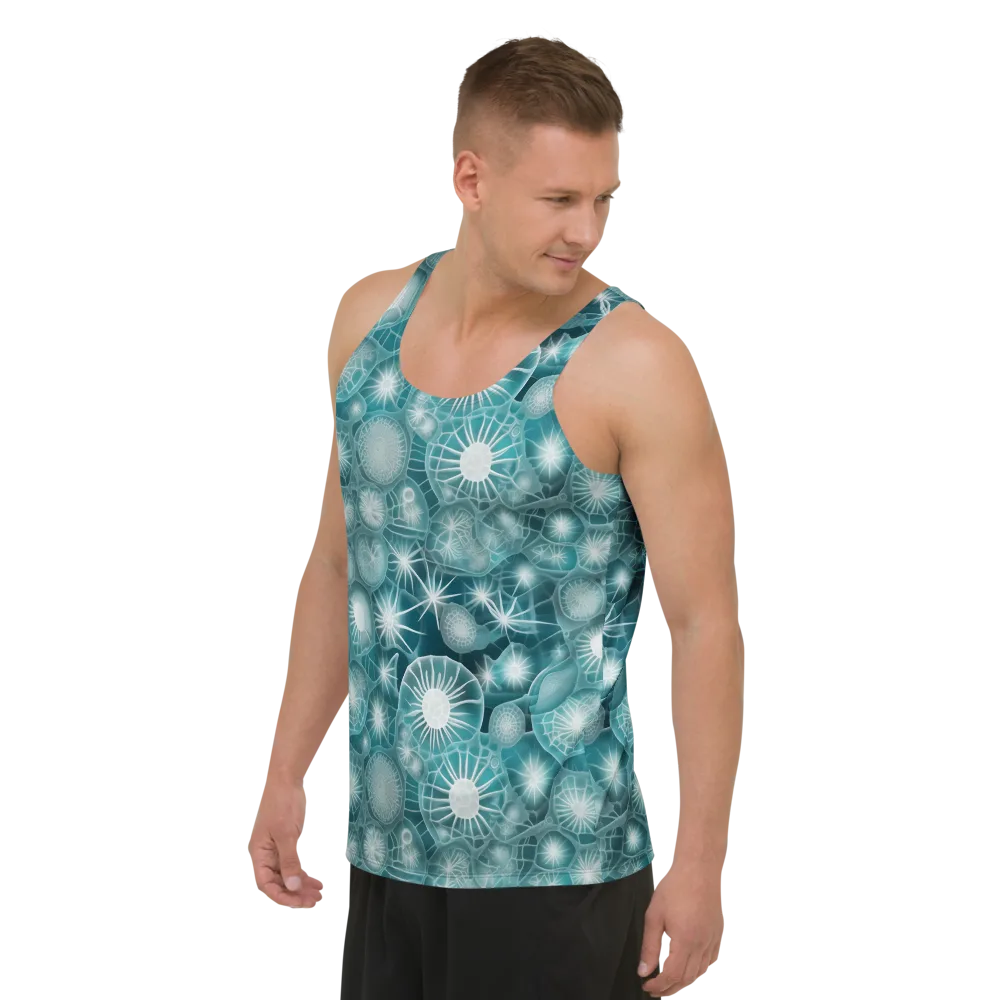 Aqua Lattice on Men's Tank Top — Left Front