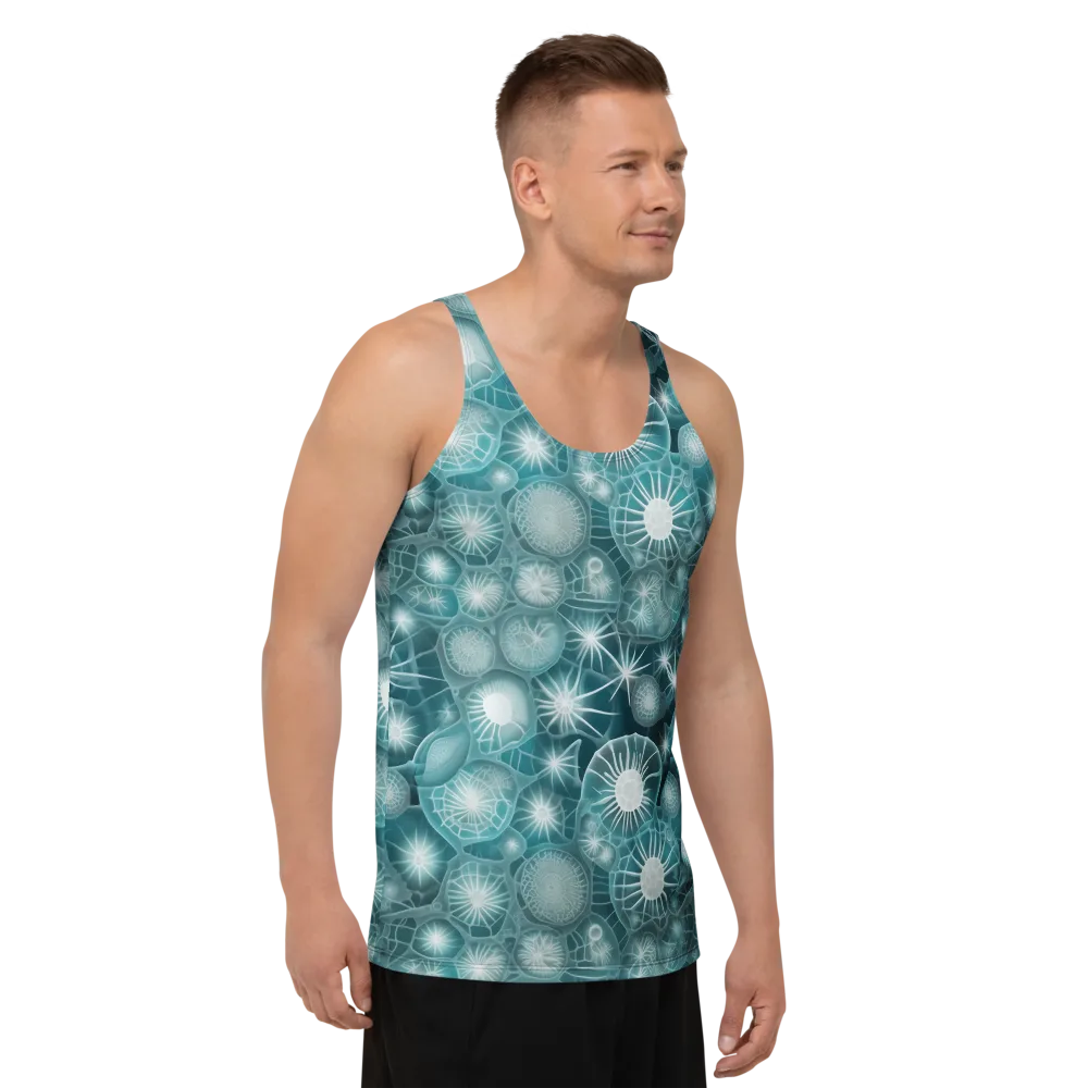 Aqua Lattice on Men's Tank Top — Right Front