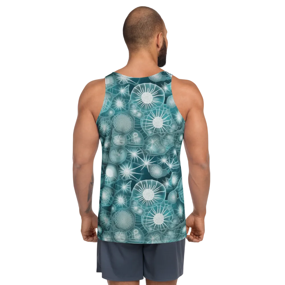 Aqua Lattice on Men's Tank Top — Back
