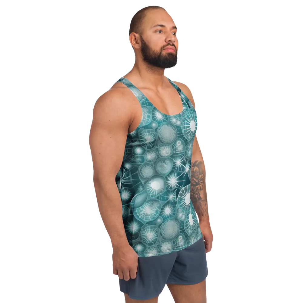 Aqua Lattice on Men's Tank Top — Right Front