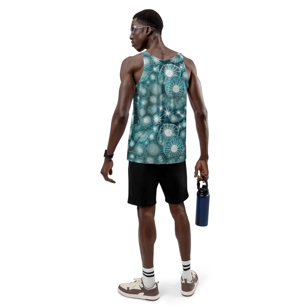 Aqua Lattice on Men's Tank Top — Back