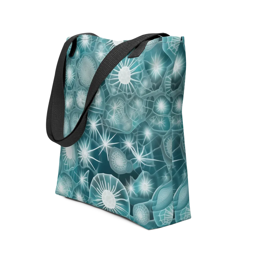 Aqua Lattice on Tote Bag — Front