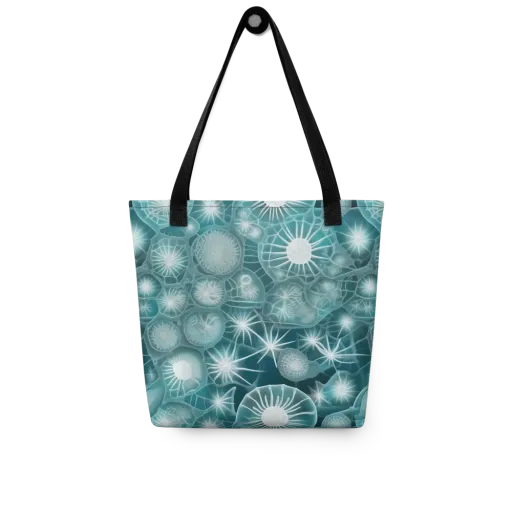 Aqua Lattice on a Tote Bag