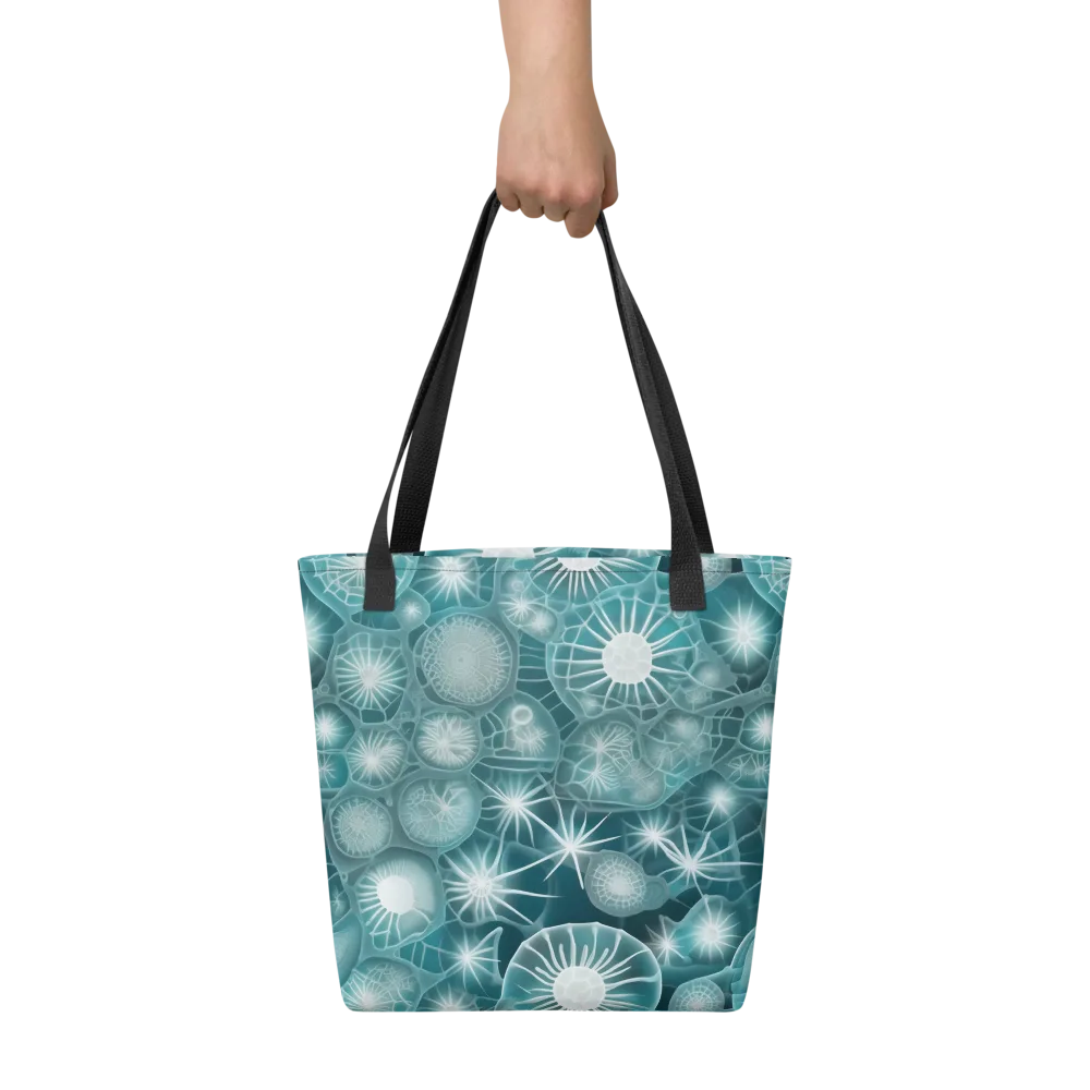 Aqua Lattice on Tote Bag — Front