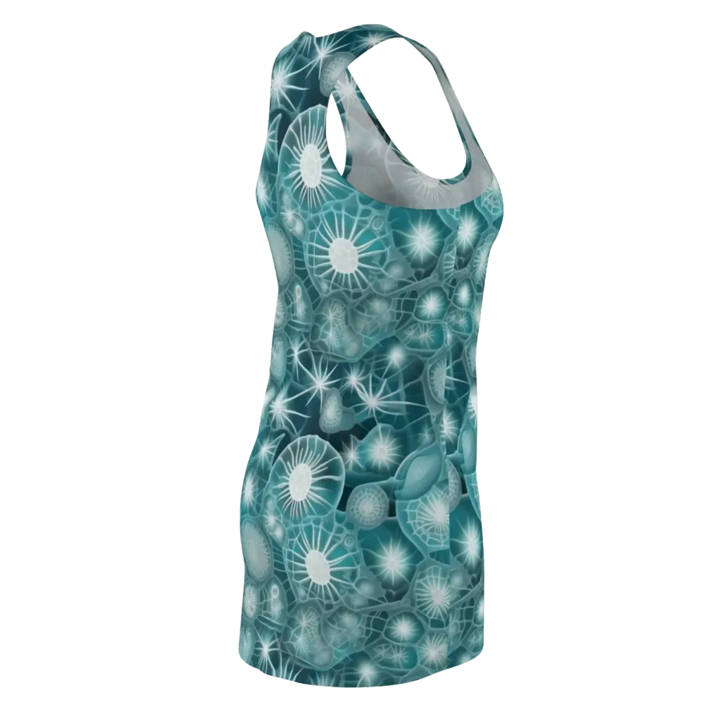 Aqua Lattice on Racerback Dress — Back Side