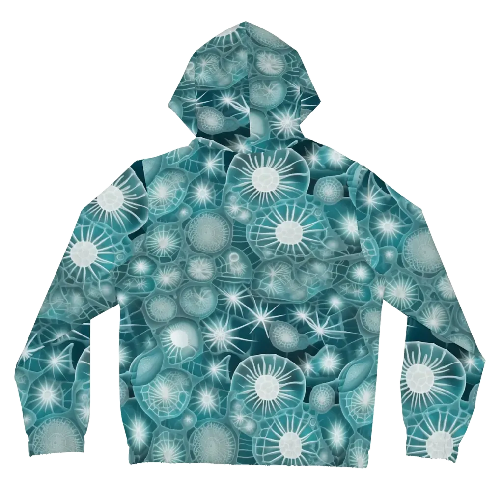 Aqua Lattice on Women's Full-Zip Hoodie — Back
