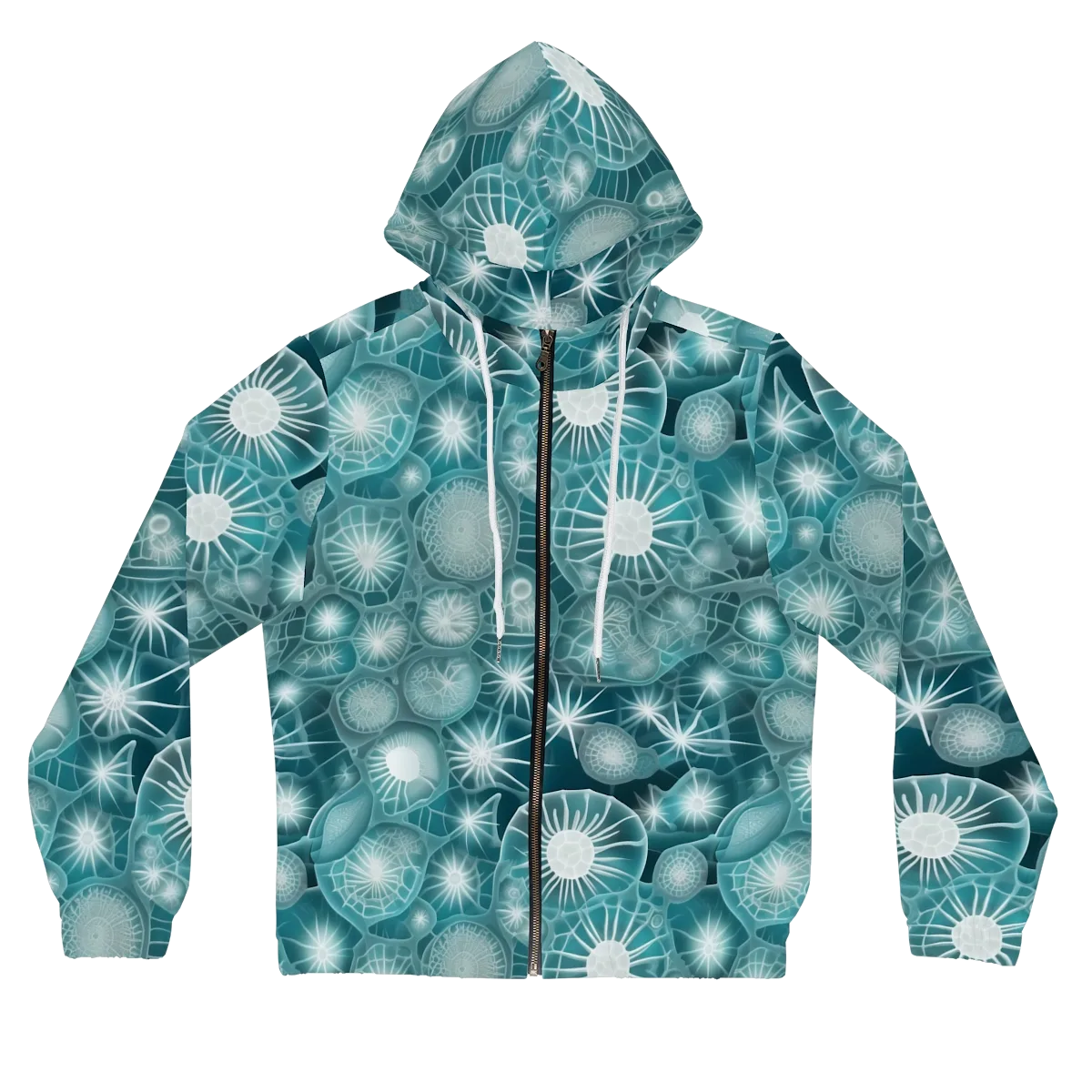 Aqua Lattice on Women's Full-Zip Hoodie — Front