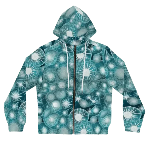 Aqua Lattice on a Women's Full-Zip Hoodie