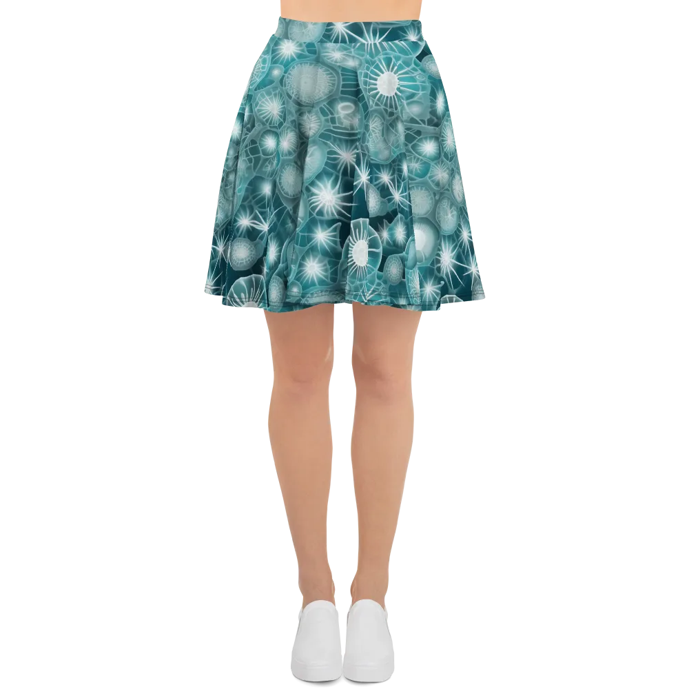 Aqua Lattice on Skater Skirt — Front