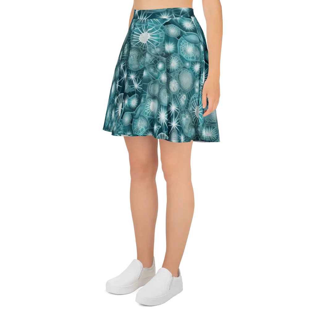 Aqua Lattice on Skater Skirt — Left