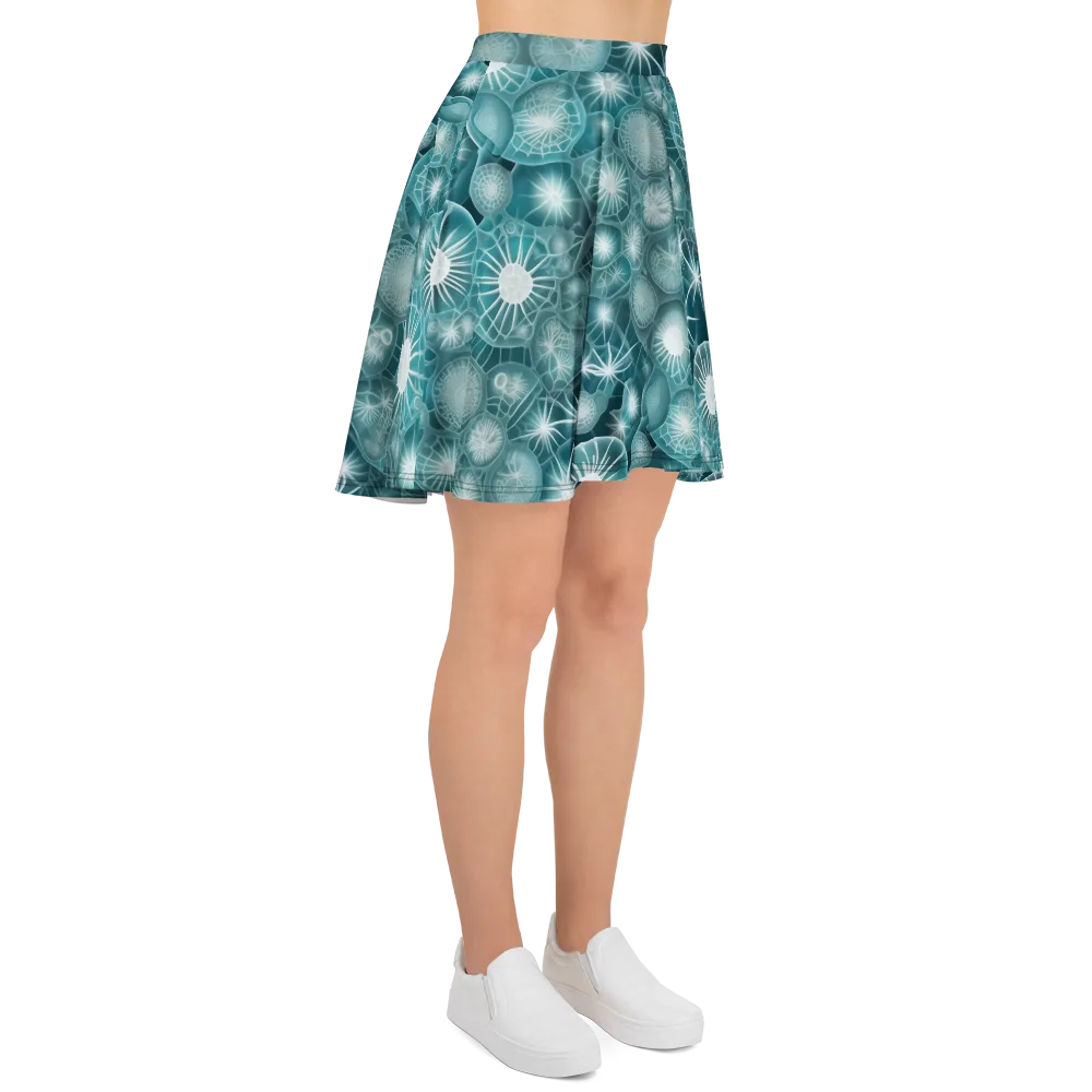 Aqua Lattice on Skater Skirt — Right