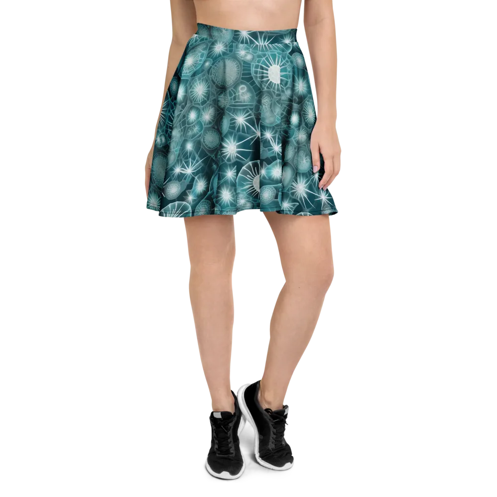 Aqua Lattice on Skater Skirt — Front