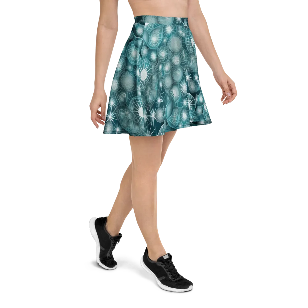 Aqua Lattice on Skater Skirt — Right