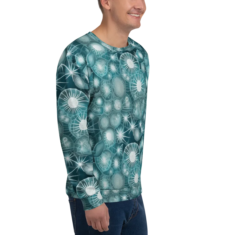 Aqua Lattice on Sweatshirt — Right Front