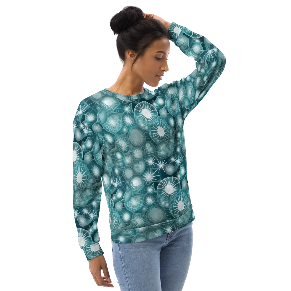 Aqua Lattice on Sweatshirt — Right Front