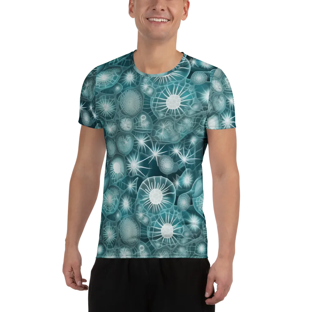 Aqua Lattice on Men's Athletic T-Shirt — Front
