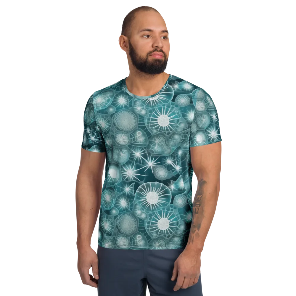 Aqua Lattice on Men's Athletic T-Shirt — Front