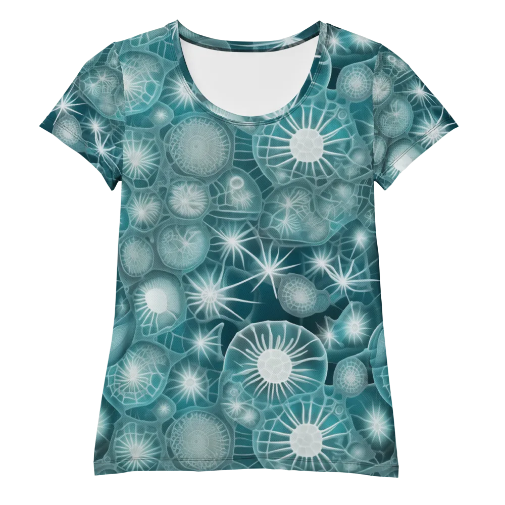 Aqua Lattice on Women's Athletic T-Shirt — Front