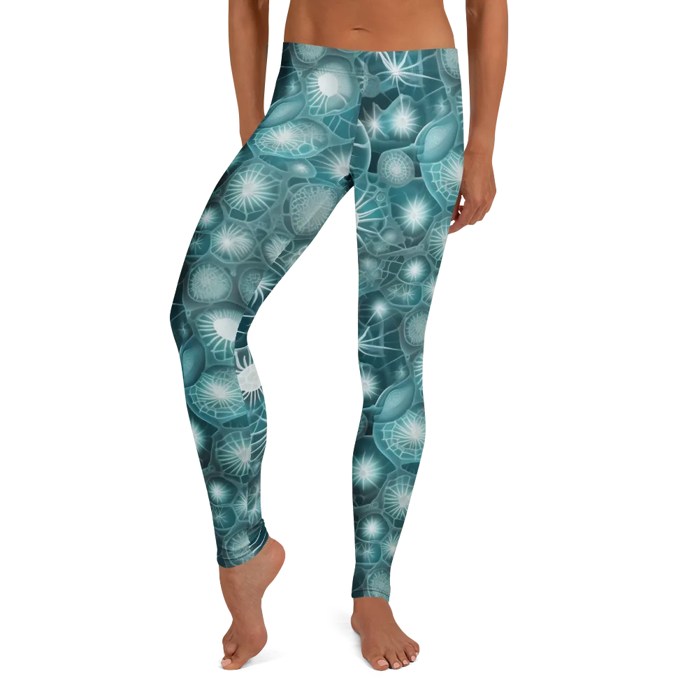 Aqua Lattice on Leggings — Front
