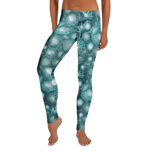 Aqua Lattice on a Leggings