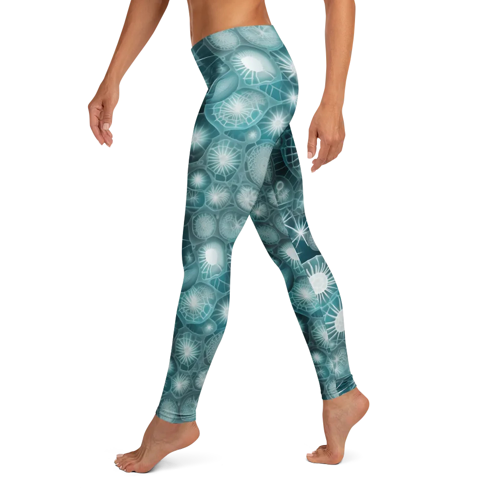 Aqua Lattice on Leggings — Left