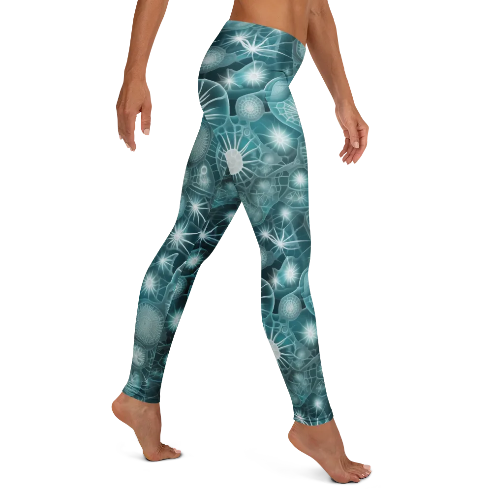 Aqua Lattice on Leggings — Right